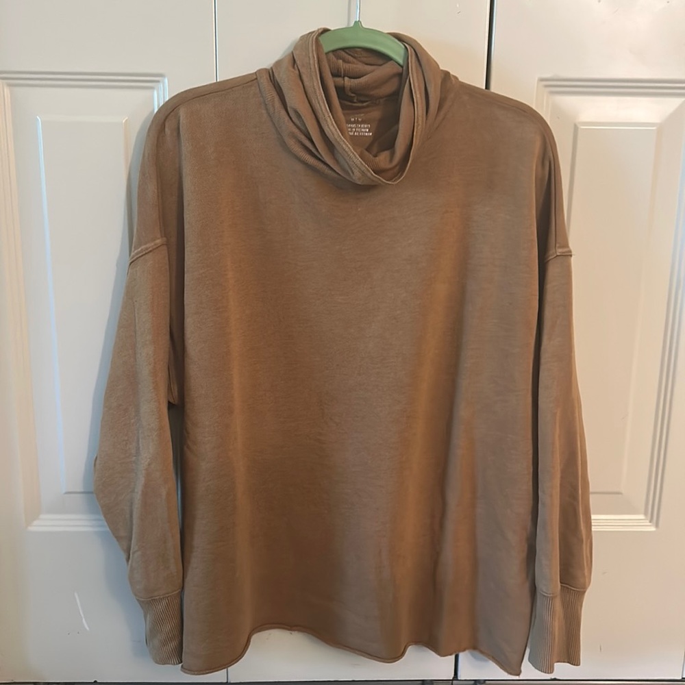 Aerie khaki turtleneck sweatshirt